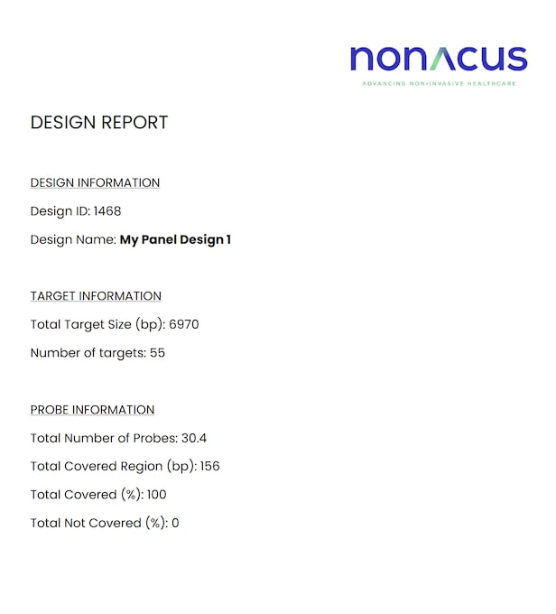 Example Nonacus Panel Design Tool report